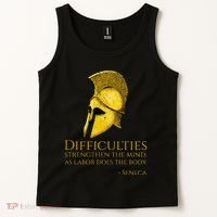 Stoicism Seneca Quote On Difficulties Stoic Philosophy Tank Top thumb 2