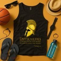 Stoicism Seneca Quote On Difficulties Stoic Philosophy Tank Top thumb 4