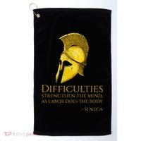 Stoicism Seneca Quote On Difficulties Stoic Philosophy Golf Towel thumb 0