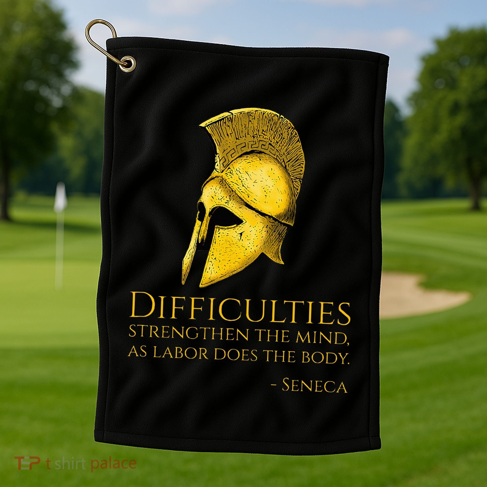 Stoicism Seneca Quote On Difficulties Stoic Philosophy Golf Towel