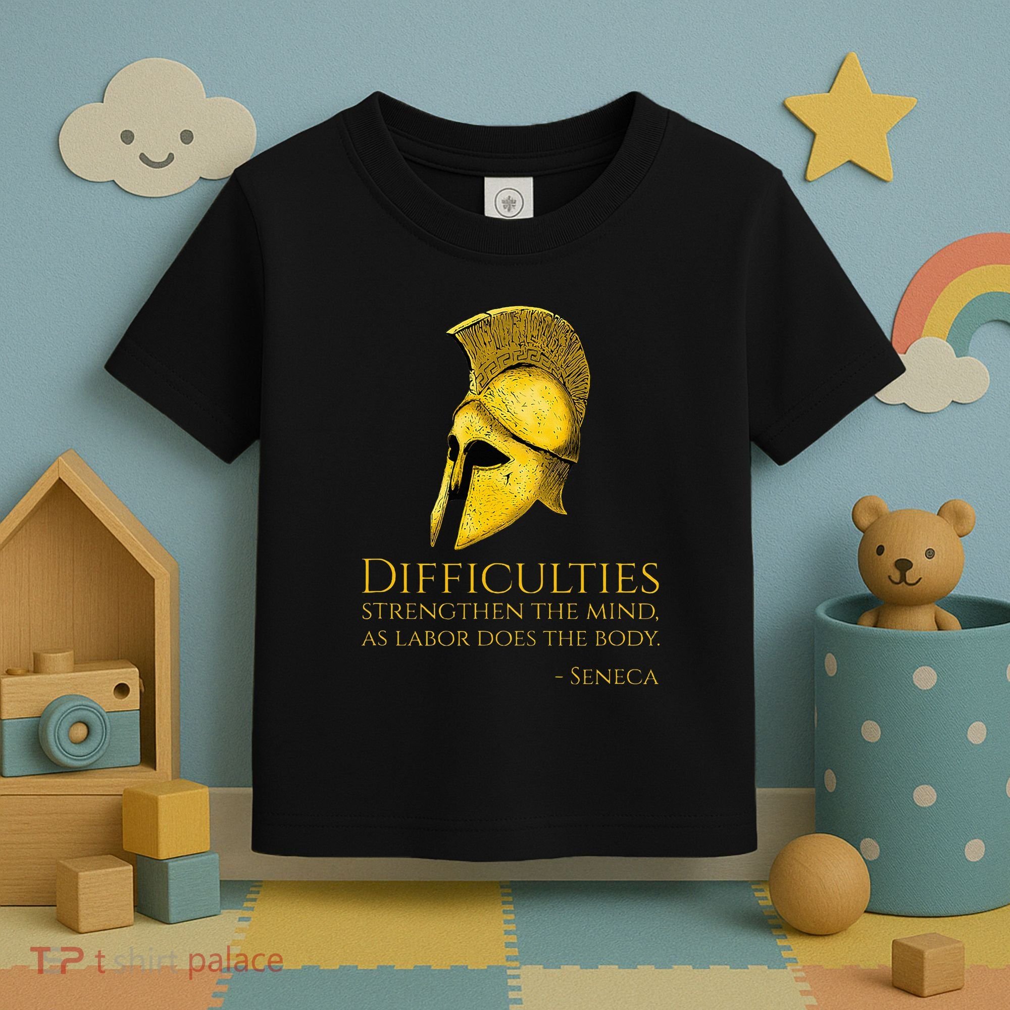 Stoicism Seneca Quote On Difficulties Stoic Philosophy Toddler T-Shirt