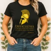 Stoicism Seneca Quote On Difficulties Stoic Philosophy Women's T-Shirt thumb 2