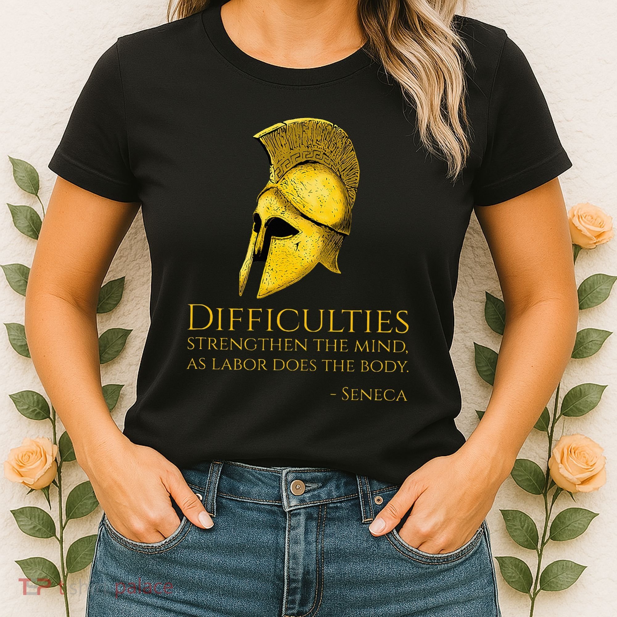 Stoicism Seneca Quote On Difficulties Stoic Philosophy Women's T-Shirt