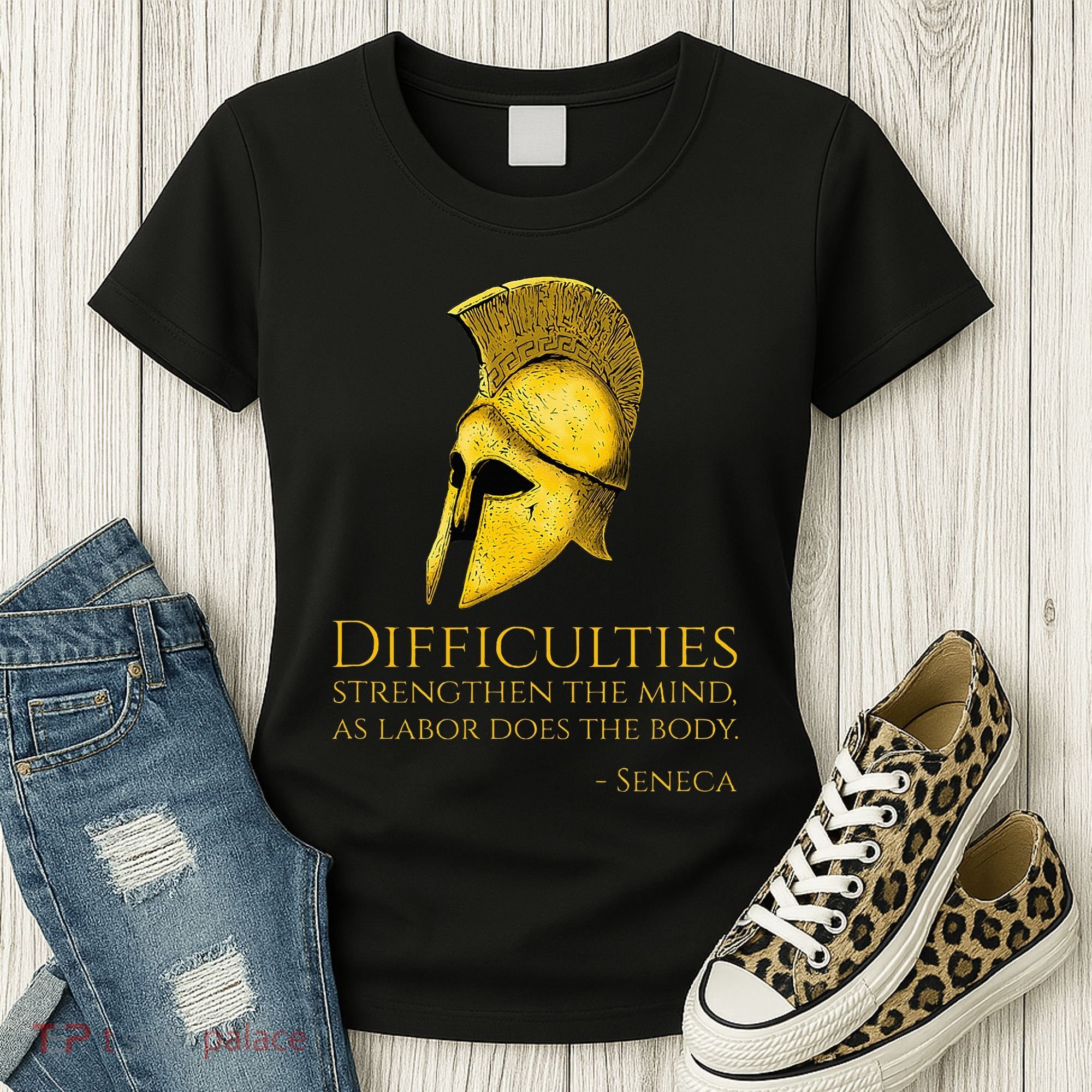 Stoicism Seneca Quote On Difficulties Stoic Philosophy Women's T-Shirt