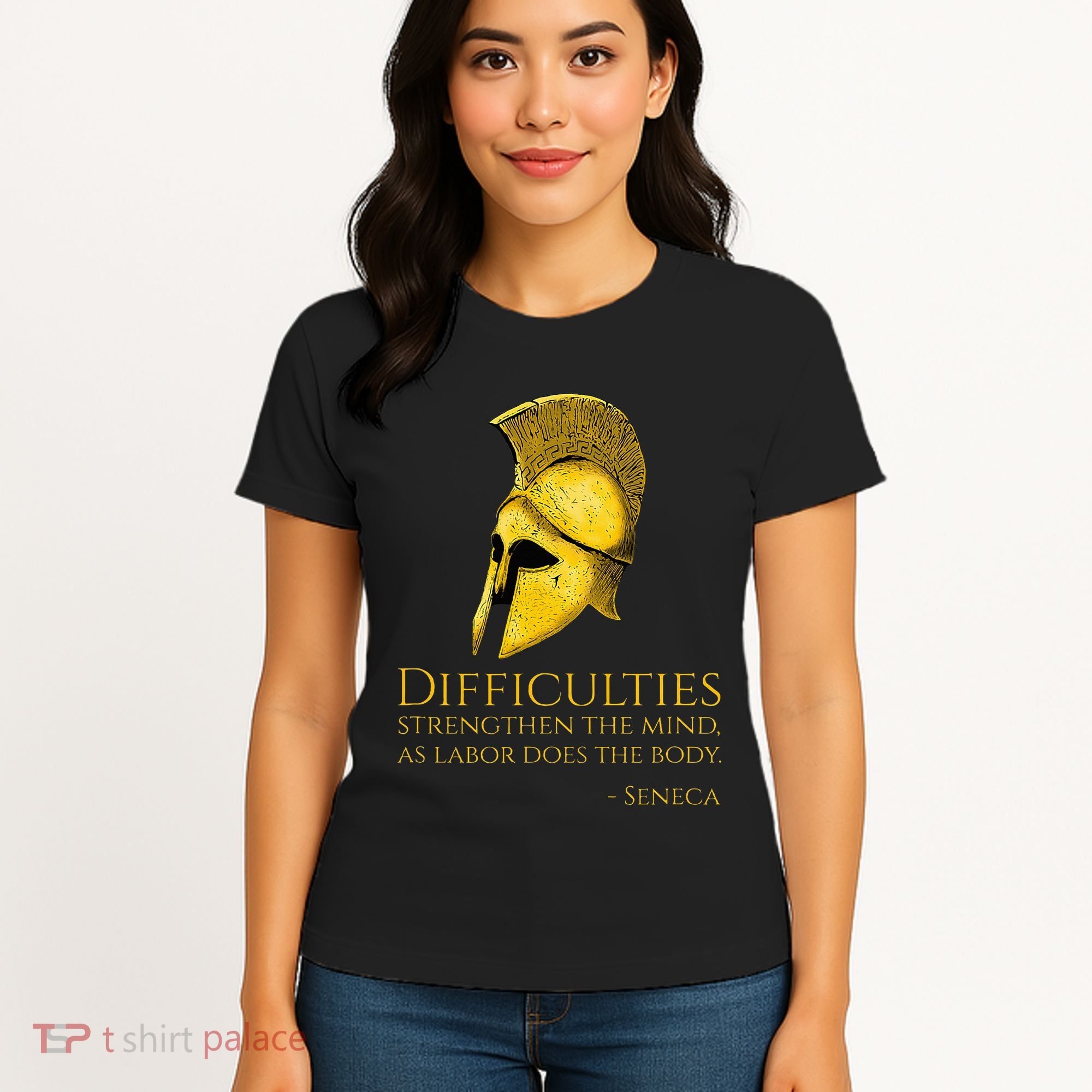 Stoicism Seneca Quote On Difficulties Stoic Philosophy Women's T-Shirt