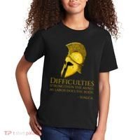 Stoicism Seneca Quote On Difficulties Stoic Philosophy Kids T-Shirt thumb 2