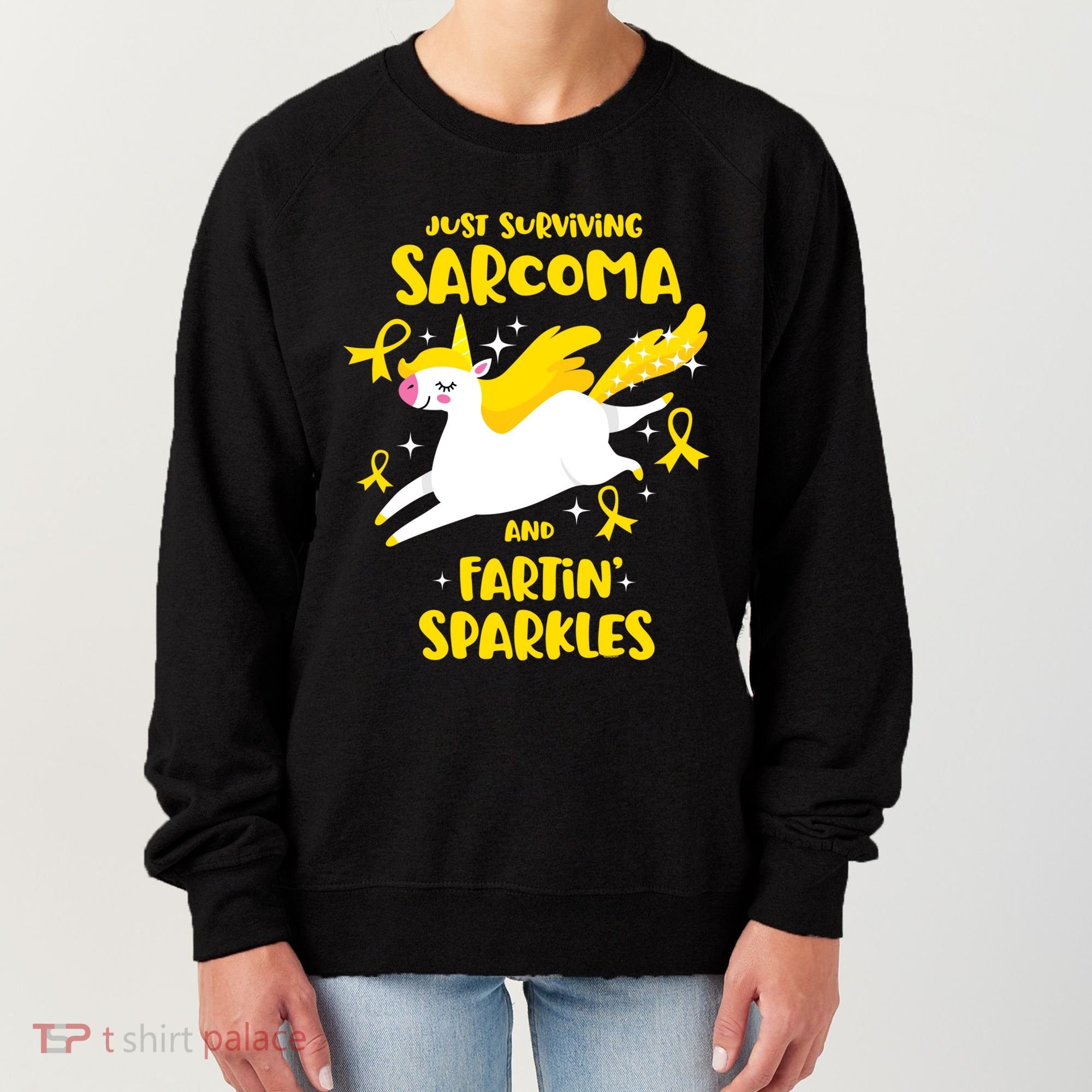 Sarcoma Survivor Quote Farting Unicorn Cancer Awareness Gift Women's Sweatshirt