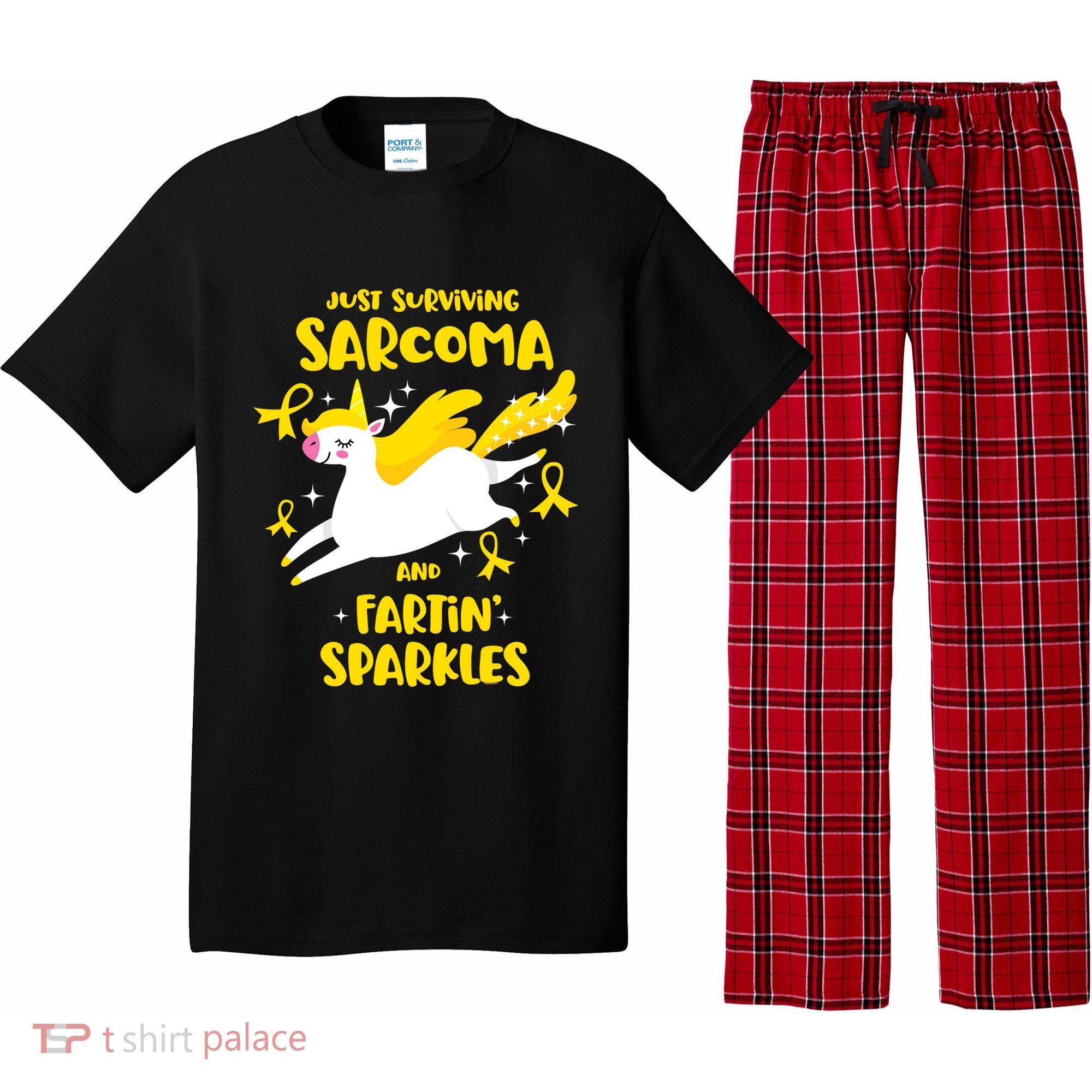 Sarcoma Survivor Quote Farting Unicorn Cancer Awareness Gift Pajama Set