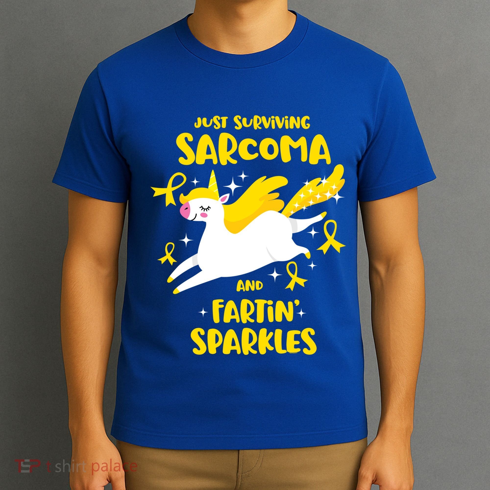 Sarcoma Survivor Quote Farting Unicorn Cancer Awareness Gift T-Shirt