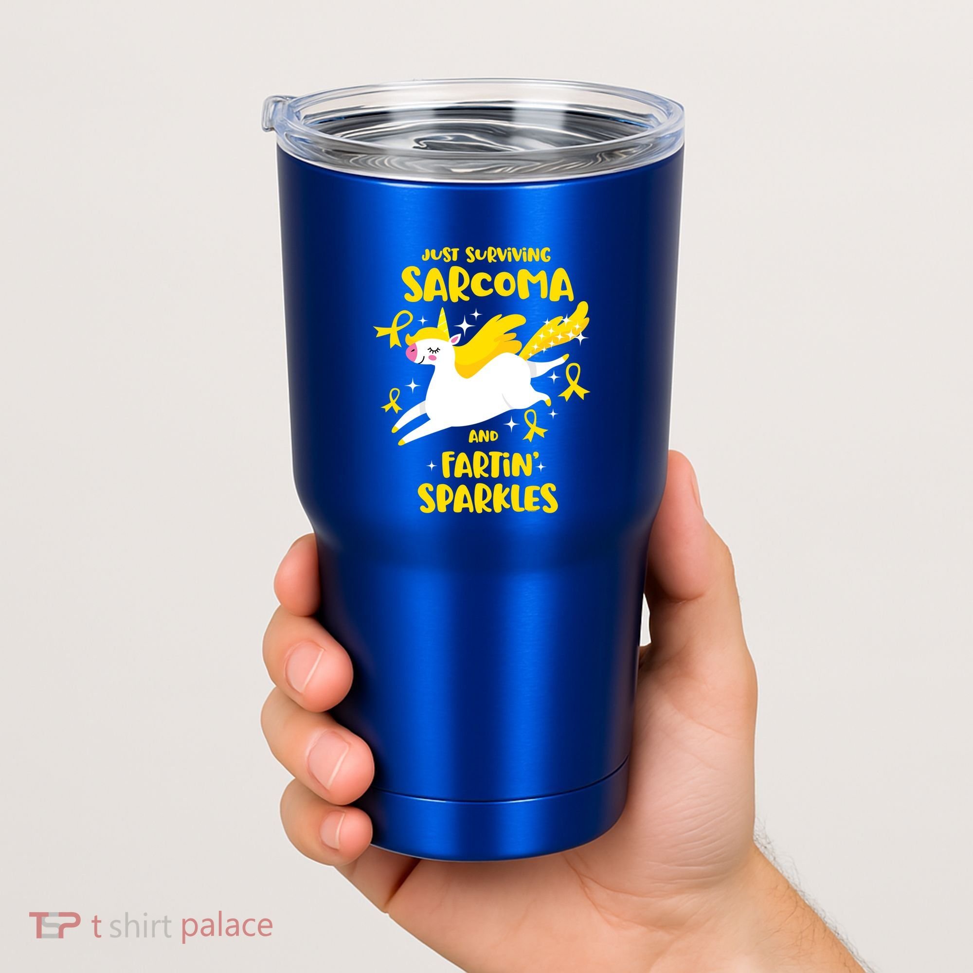 Sarcoma Survivor Quote Farting Unicorn Cancer Awareness Gift Tumbler