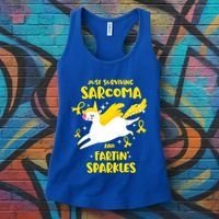 Sarcoma Survivor Quote Farting Unicorn Cancer Awareness Gift Women's Tank Top thumb 3
