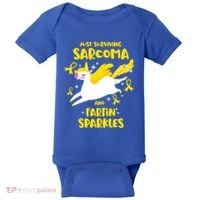 Sarcoma Survivor Quote Farting Unicorn Cancer Awareness Gift Baby Bodysuit thumb 0