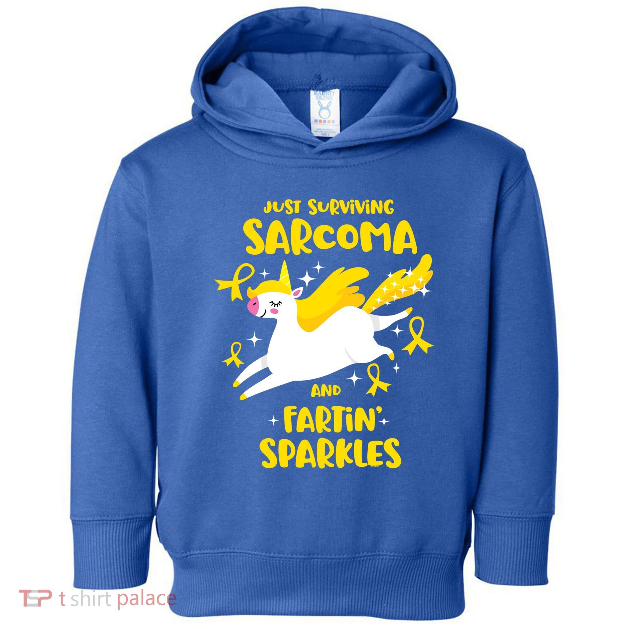 Sarcoma Survivor Quote Farting Unicorn Cancer Awareness Gift Toddler Hoodie