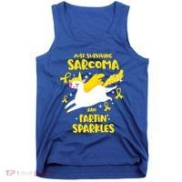 Sarcoma Survivor Quote Farting Unicorn Cancer Awareness Gift Tank Top thumb 0
