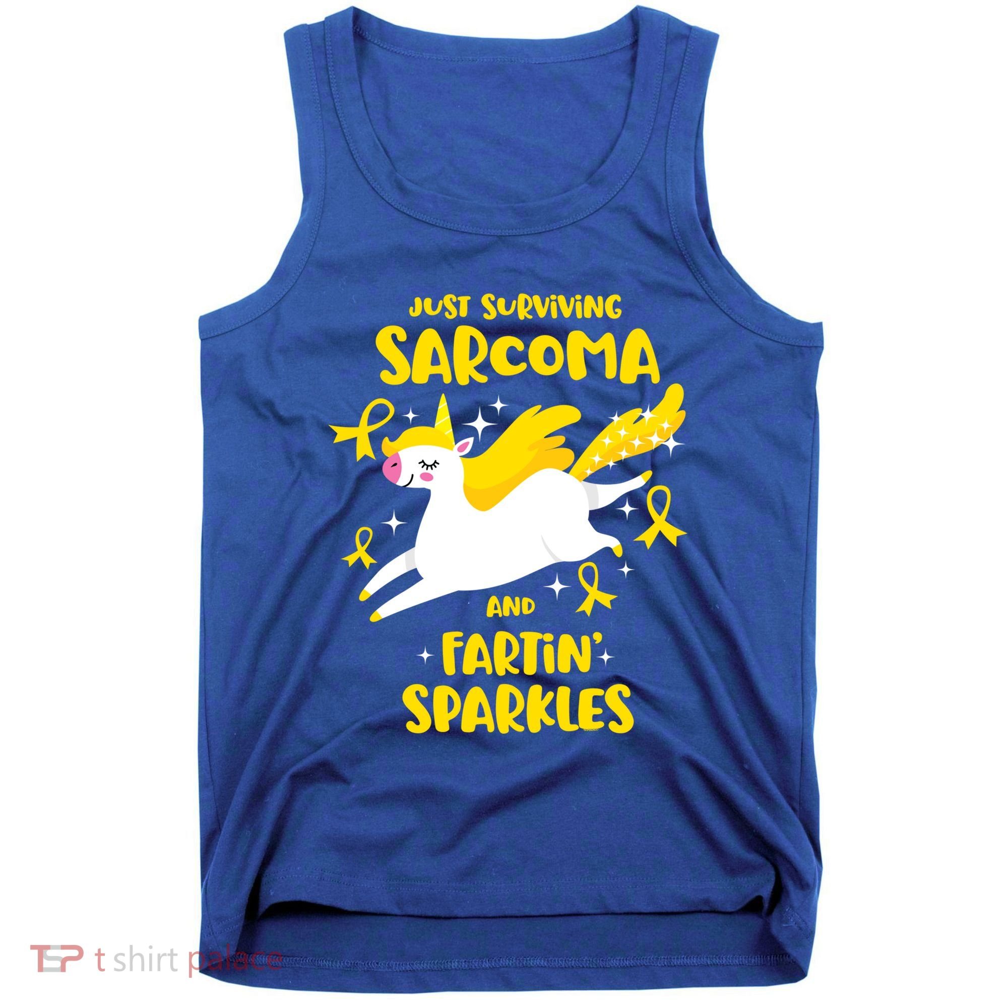 Sarcoma Survivor Quote Farting Unicorn Cancer Awareness Gift Tank Top