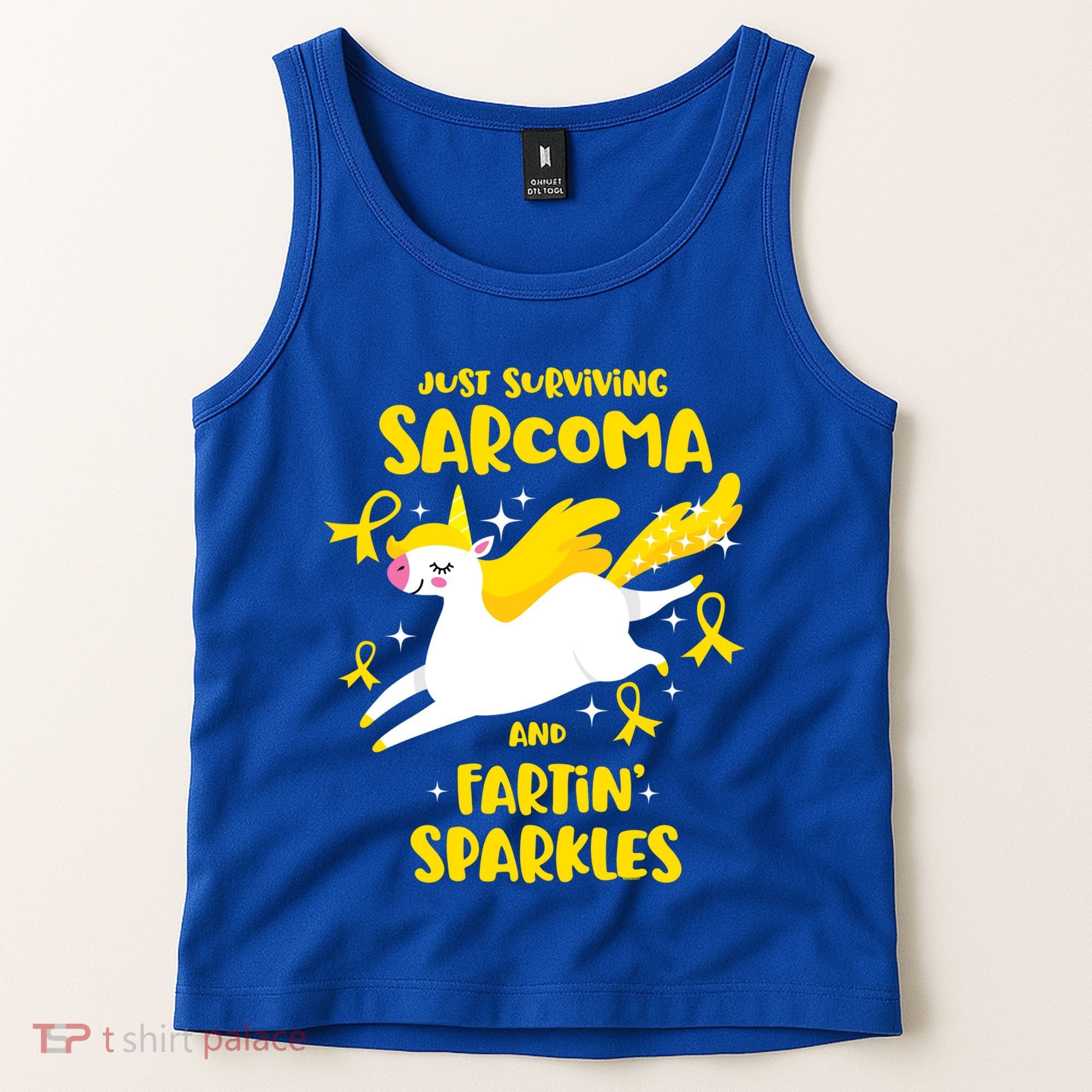 Sarcoma Survivor Quote Farting Unicorn Cancer Awareness Gift Tank Top