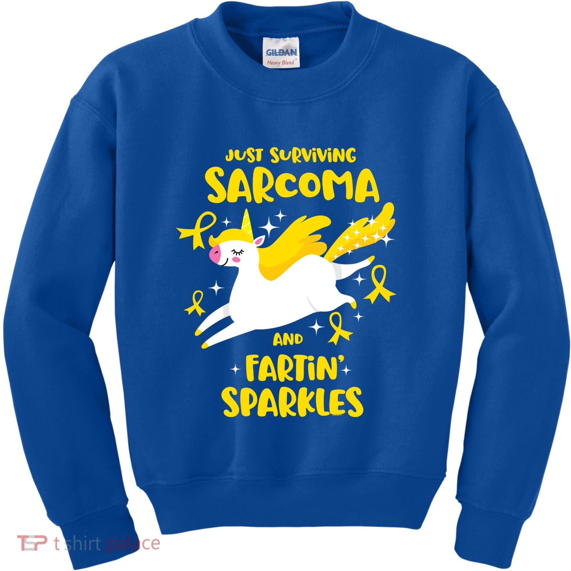 Sarcoma Survivor Quote Farting Unicorn Cancer Awareness Gift Kids Sweatshirt