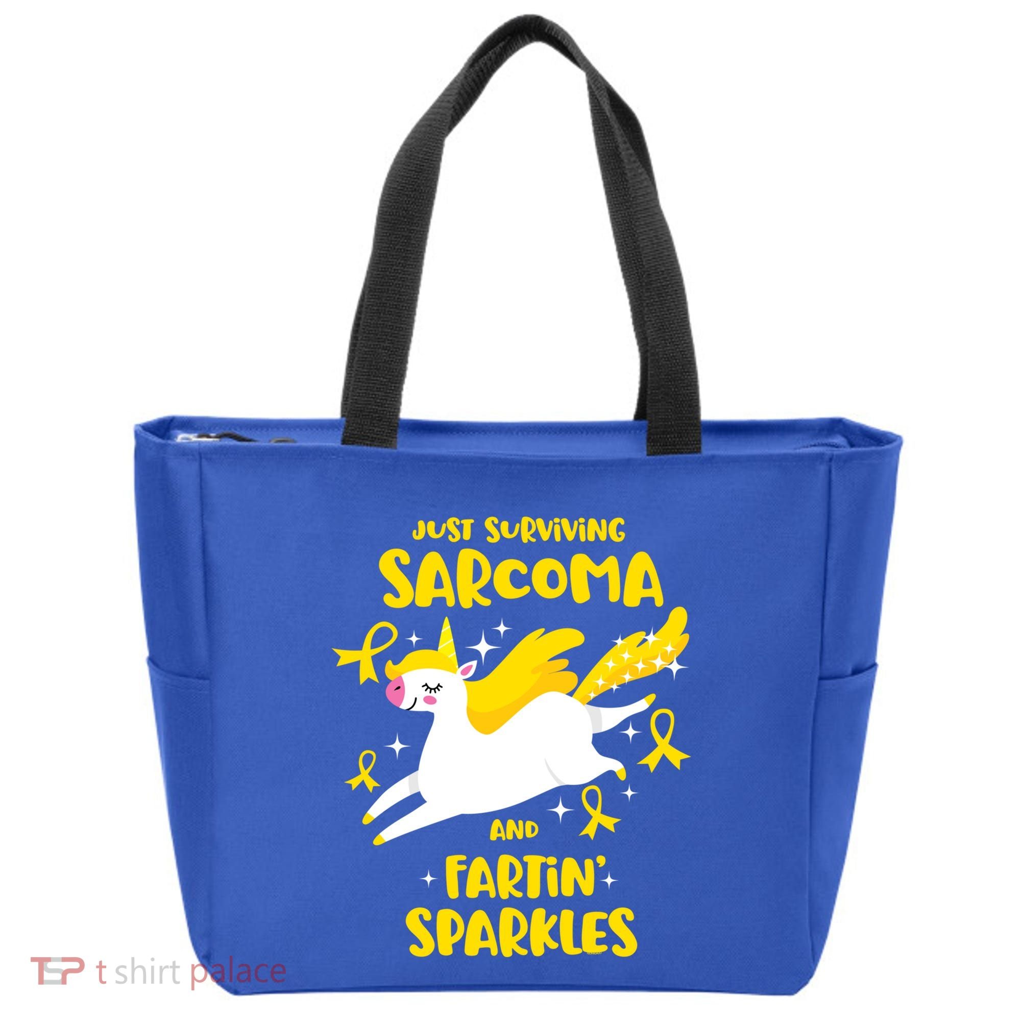 Sarcoma Survivor Quote Farting Unicorn Cancer Awareness Gift Tote Bag
