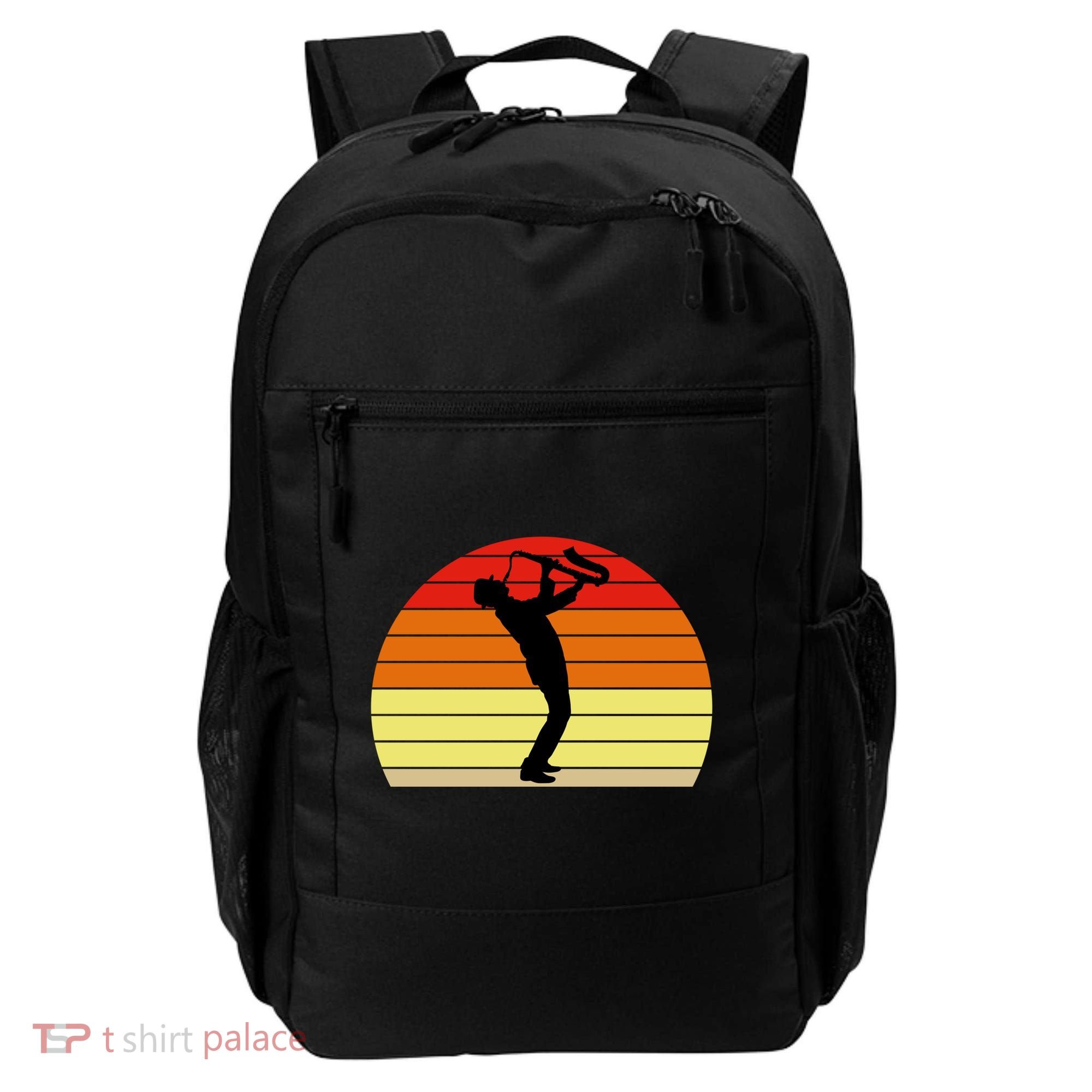Sunset Saxophone Retro Saxophone Player Cool Gift Backpack