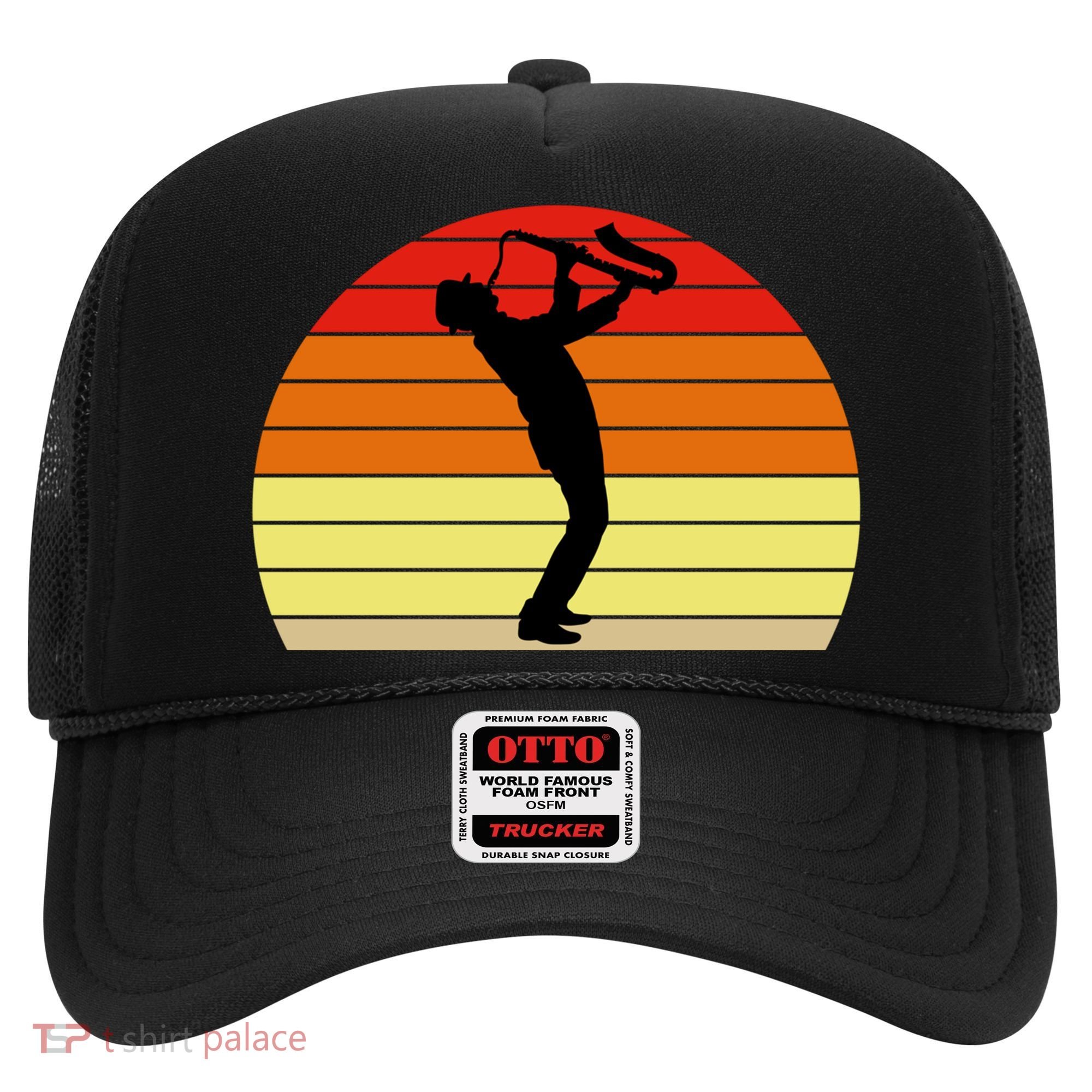 Sunset Saxophone Retro Saxophone Player Cool Gift Hat