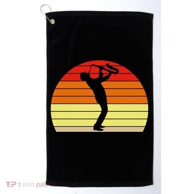 Sunset Saxophone Retro Saxophone Player Cool Gift Golf Towel
