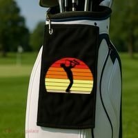 Sunset Saxophone Retro Saxophone Player Cool Gift Golf Towel thumb 2