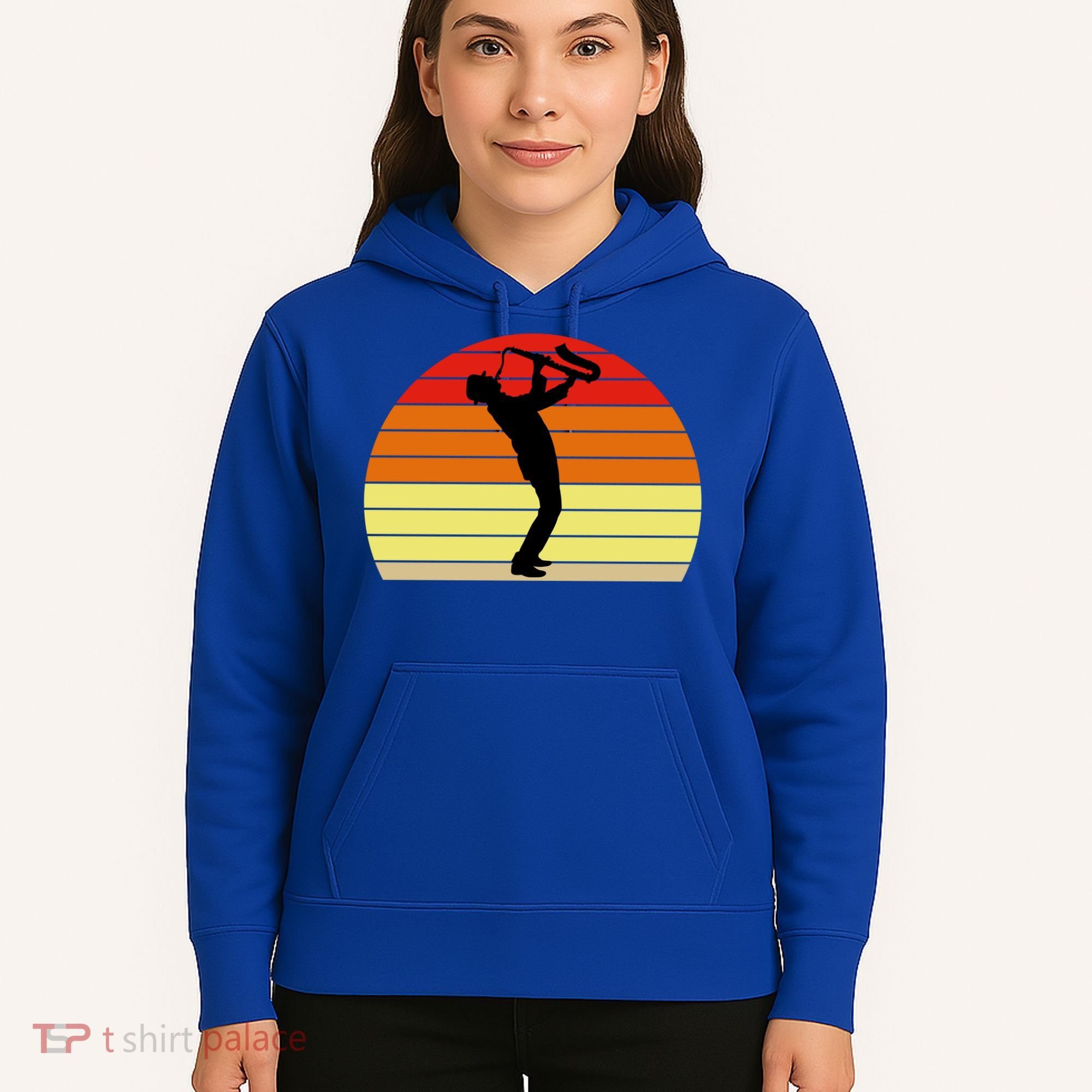 Sunset Saxophone Retro Saxophone Player Cool Gift Hoodie