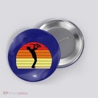 Sunset Saxophone Retro Saxophone Player Cool Gift Button thumb 0