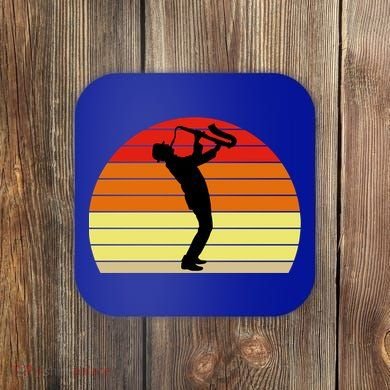 Sunset Saxophone Retro Saxophone Player Cool Gift Coaster