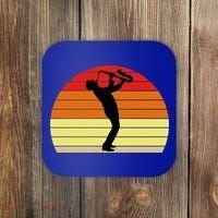 Sunset Saxophone Retro Saxophone Player Cool Gift Coaster thumb 0