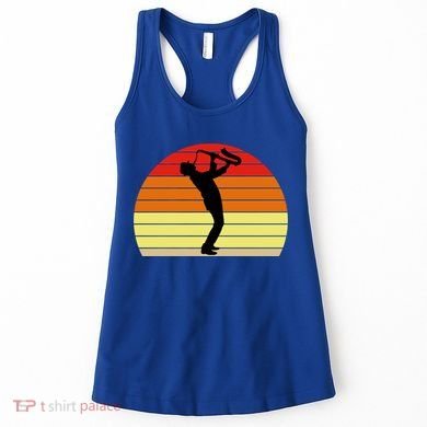 Sunset Saxophone Retro Saxophone Player Cool Gift Women's Tank Top