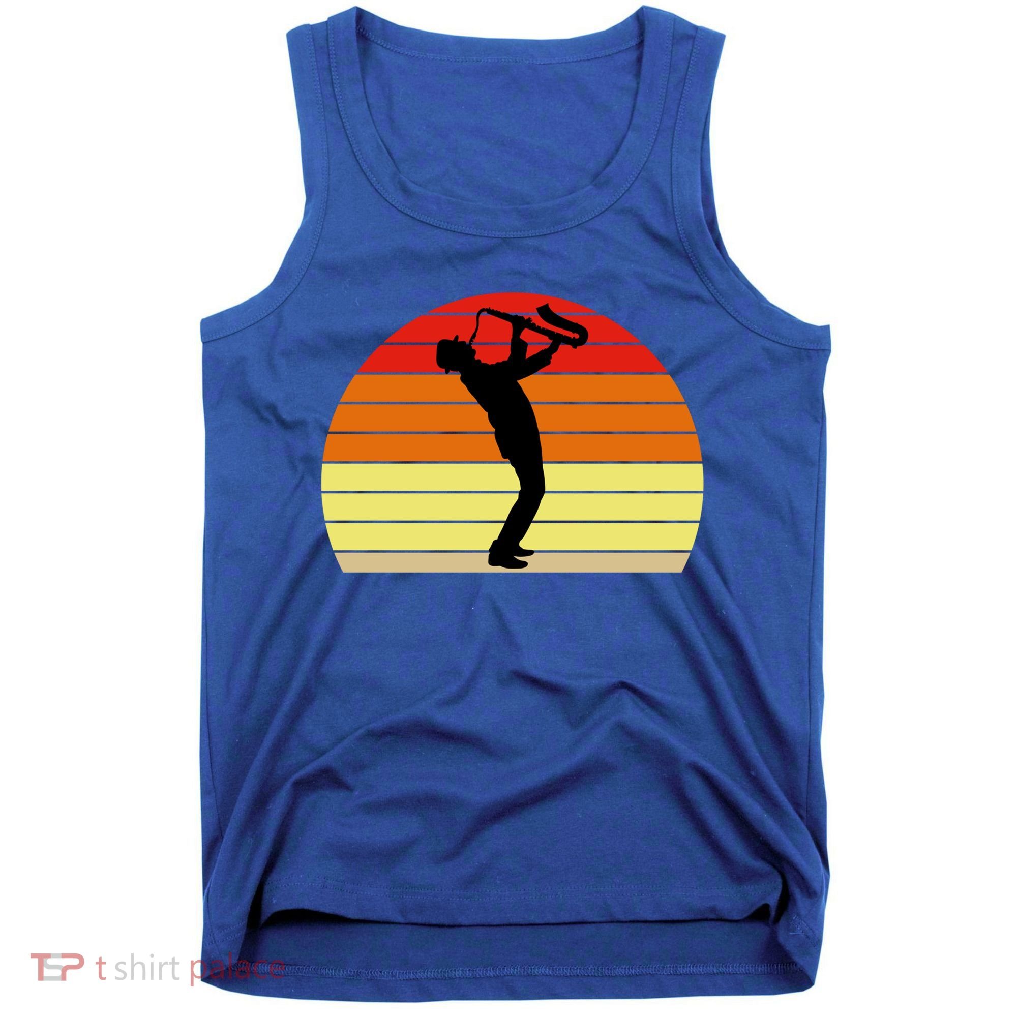 Sunset Saxophone Retro Saxophone Player Cool Gift Tank Top