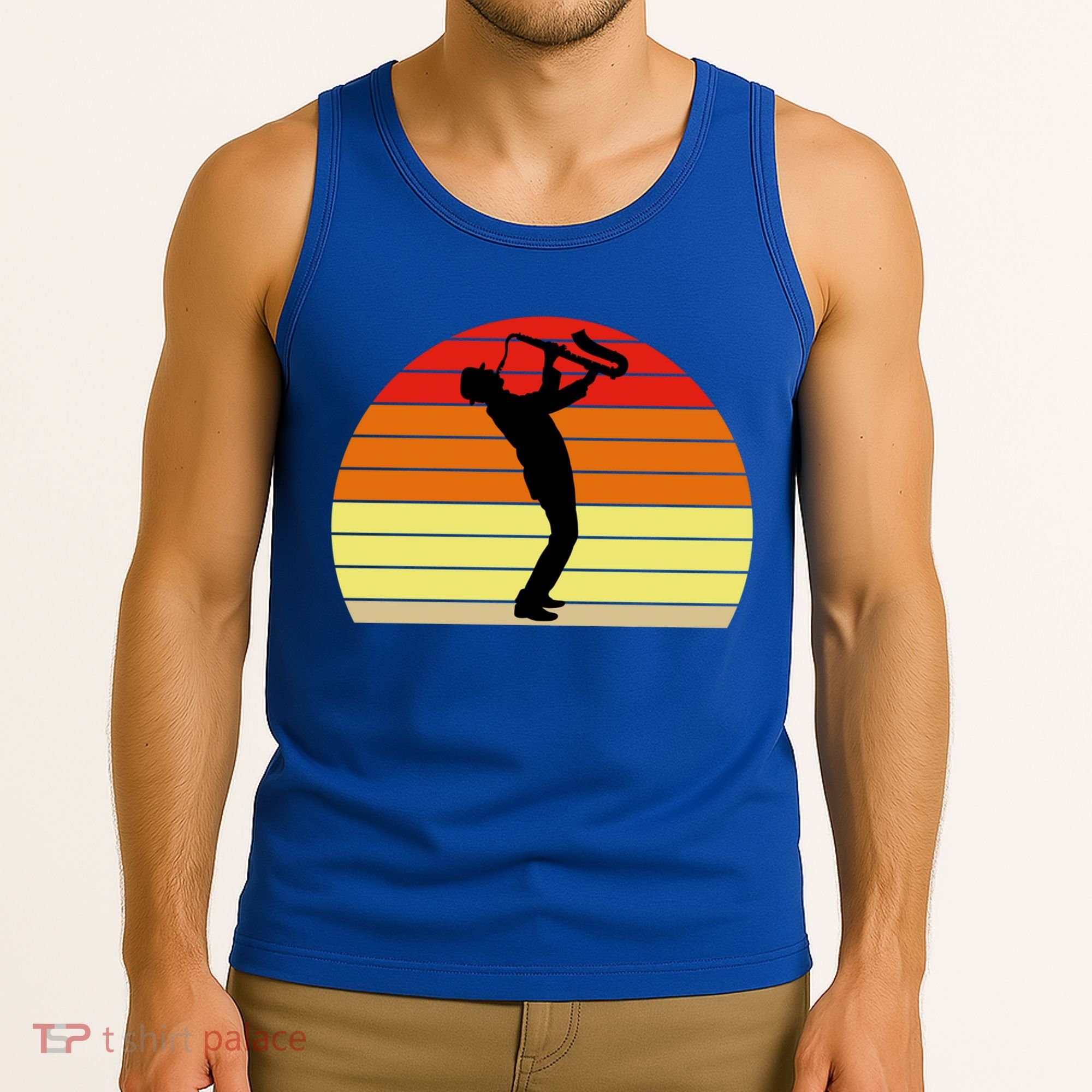 Sunset Saxophone Retro Saxophone Player Cool Gift Tank Top