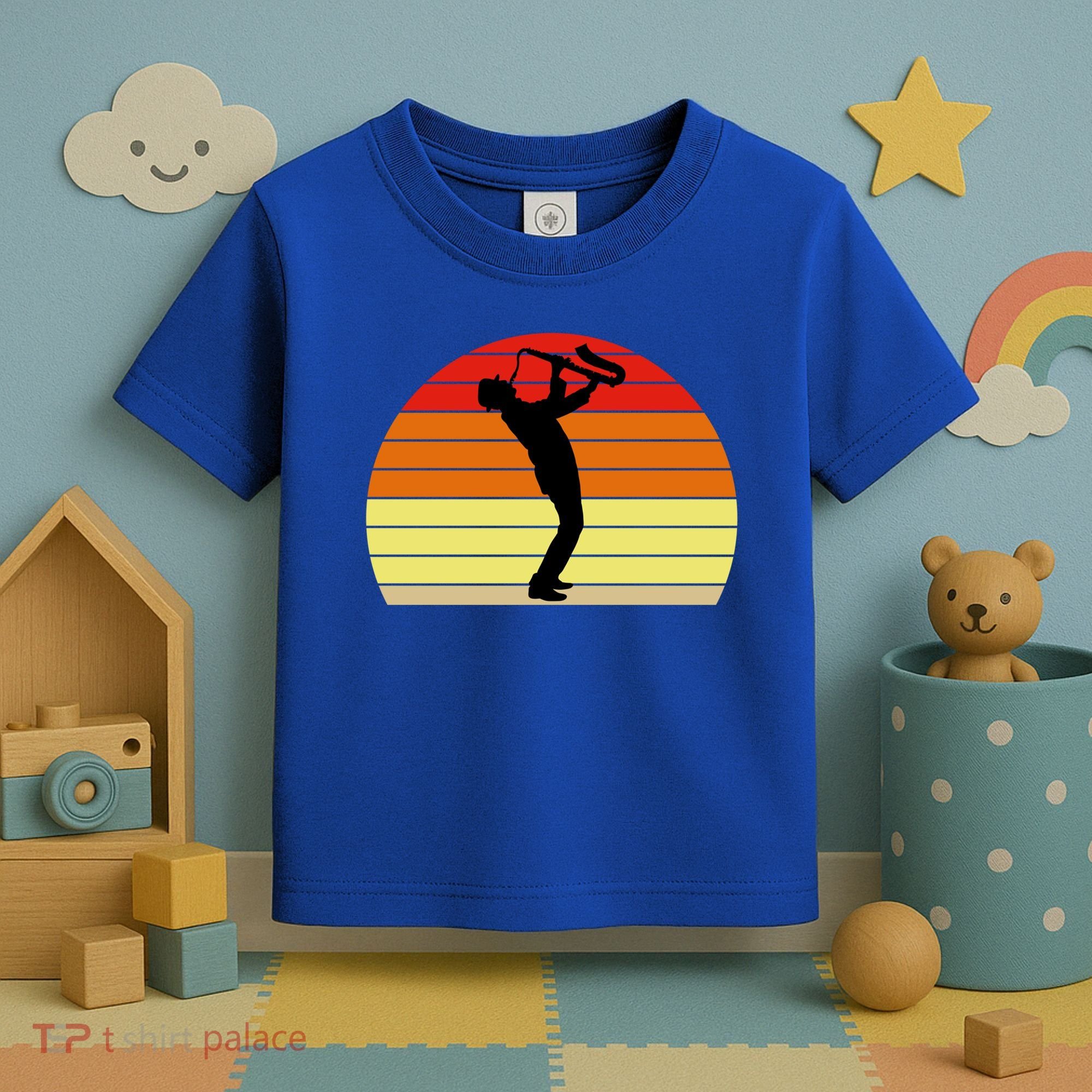 Sunset Saxophone Retro Saxophone Player Cool Gift Toddler T-Shirt