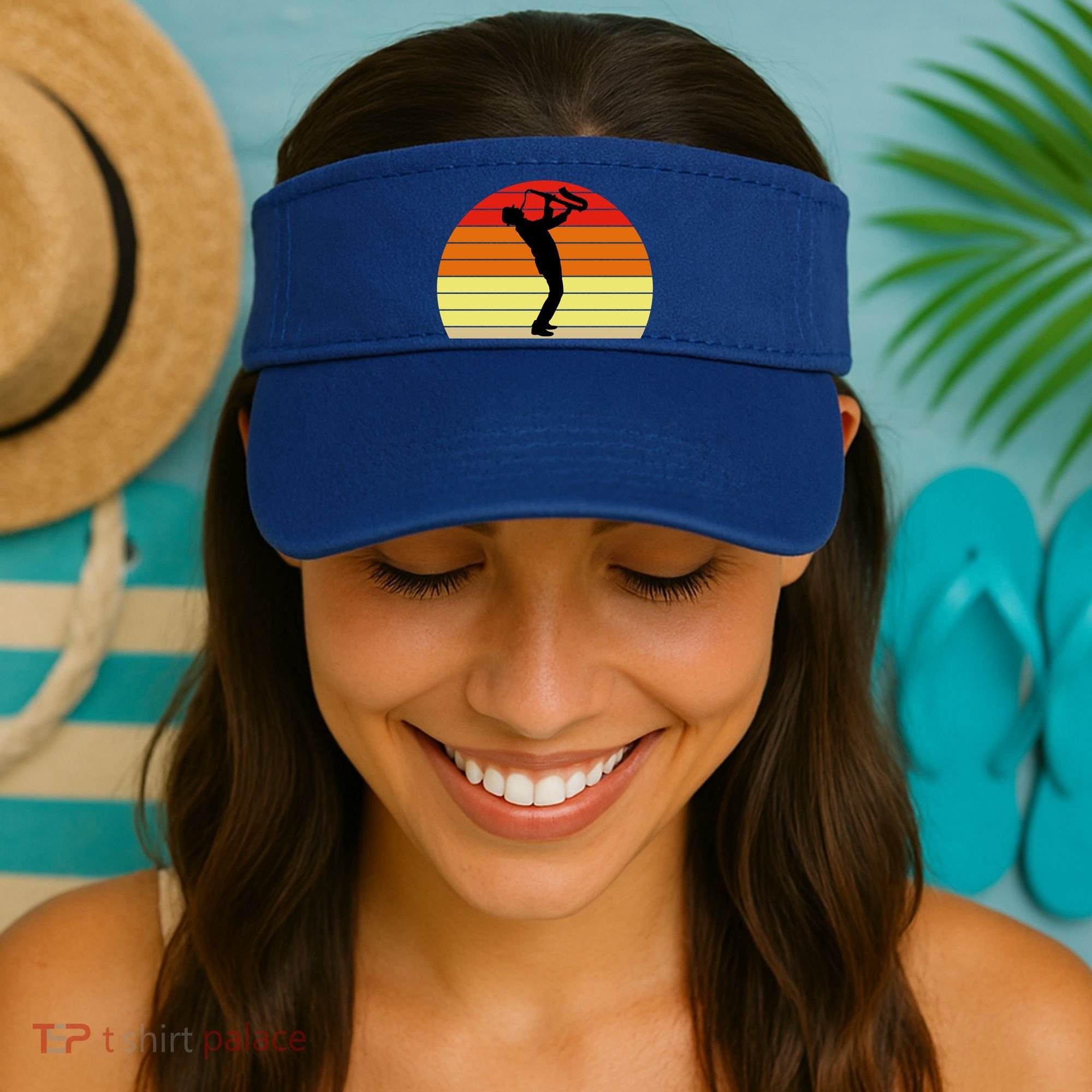 Sunset Saxophone Retro Saxophone Player Cool Gift Visor