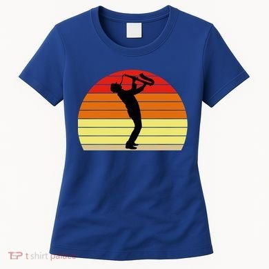 Sunset Saxophone Retro Saxophone Player Cool Gift Women's T-Shirt