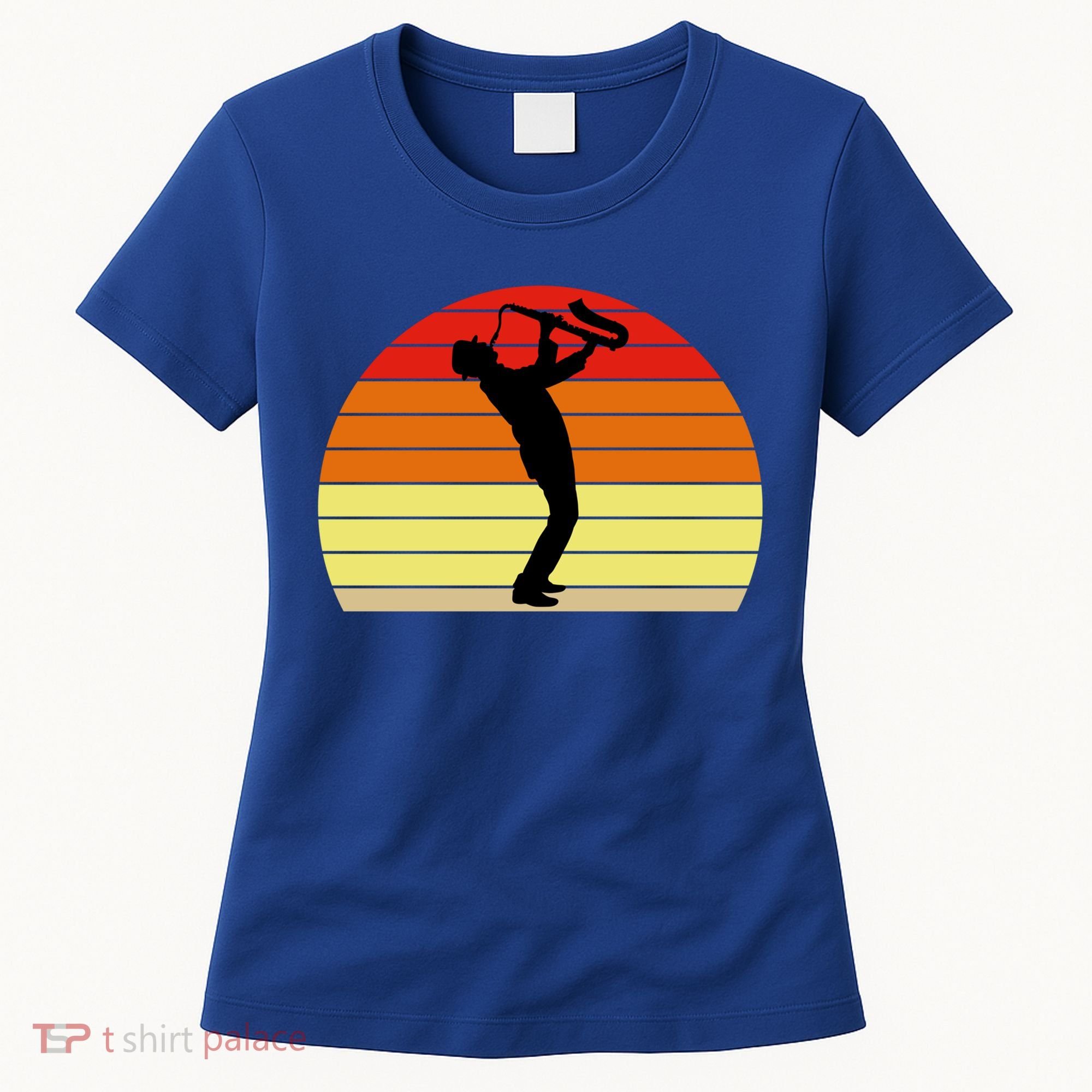Sunset Saxophone Retro Saxophone Player Cool Gift Women's T-Shirt