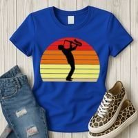 Sunset Saxophone Retro Saxophone Player Cool Gift Women's T-Shirt thumb 3