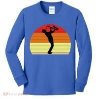 Sunset Saxophone Retro Saxophone Player Cool Gift Kids Long Sleeve Shirt thumb 0
