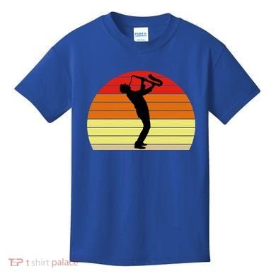 Sunset Saxophone Retro Saxophone Player Cool Gift Kids T-Shirt