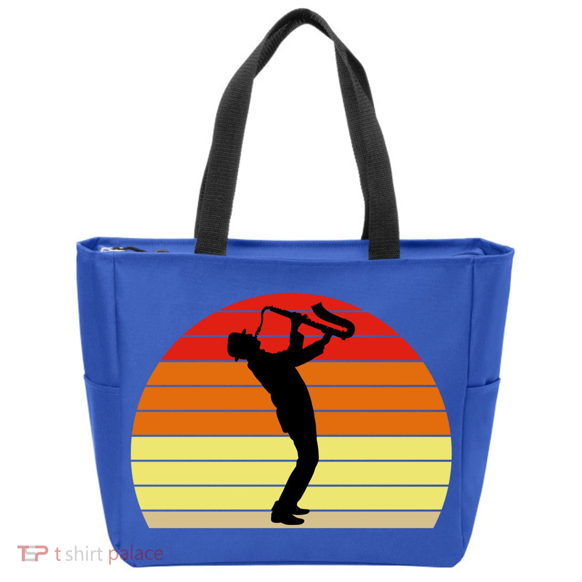 Sunset Saxophone Retro Saxophone Player Cool Gift Tote Bag