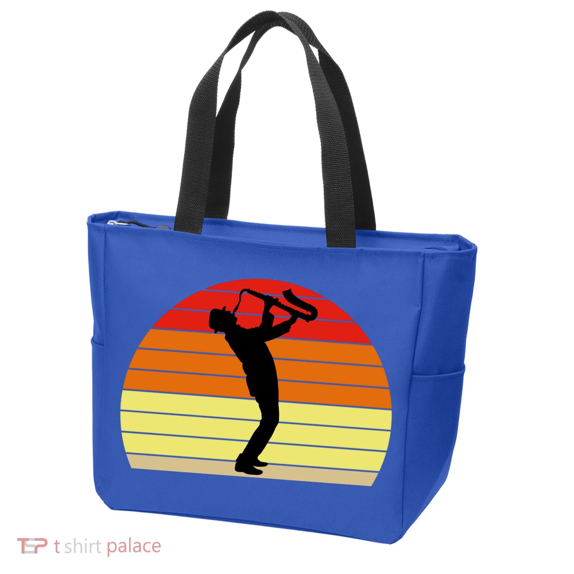Sunset Saxophone Retro Saxophone Player Cool Gift Tote Bag