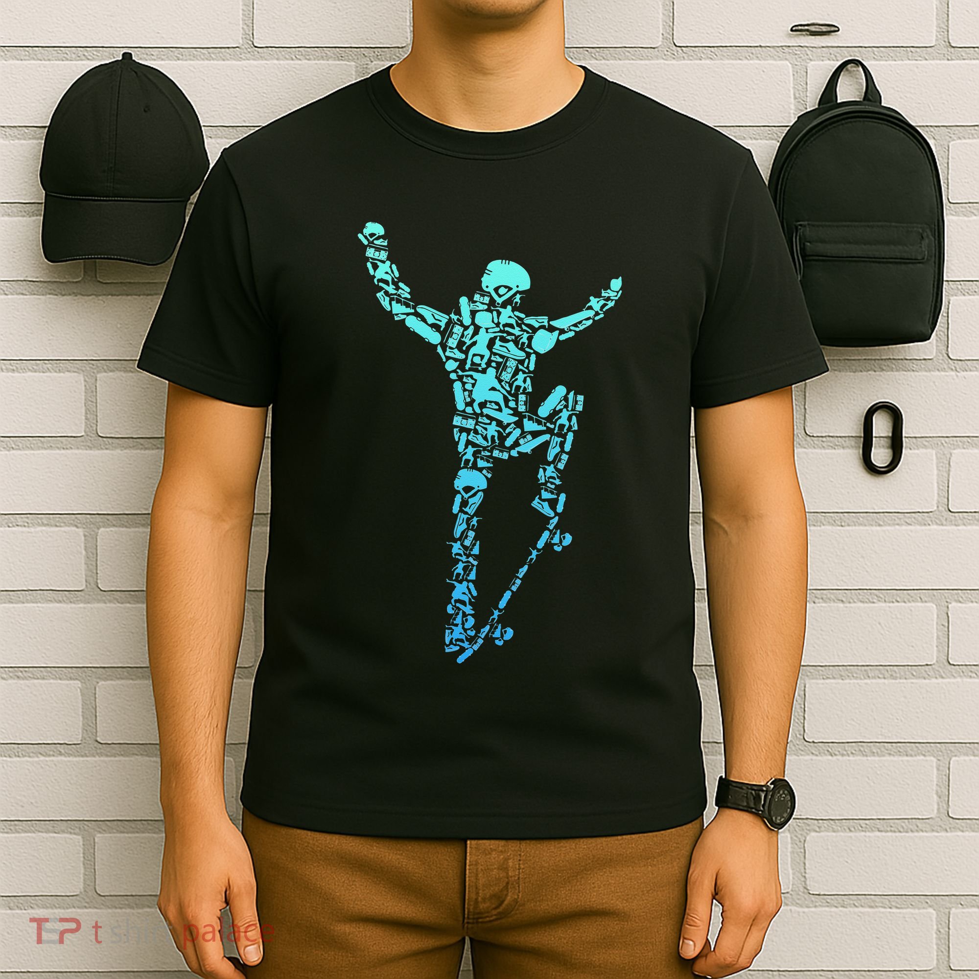 Skater Skateboarder Retro Skateboard T-Shirt
