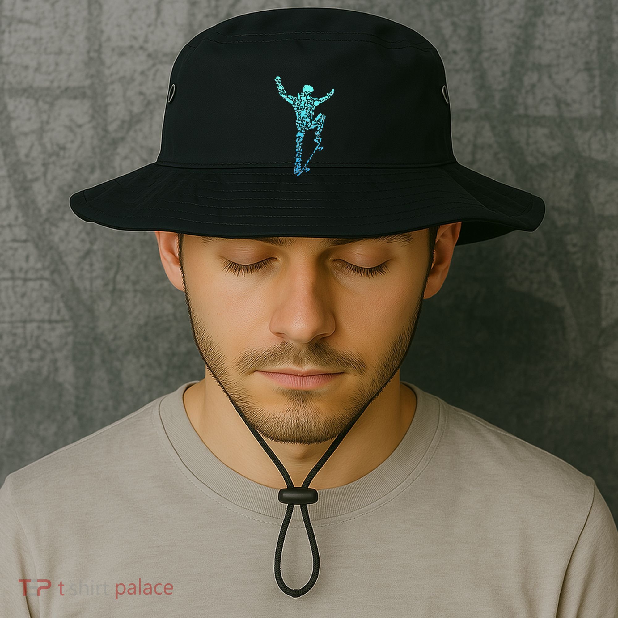 Skater Skateboarder Retro Skateboard Bucket Hat