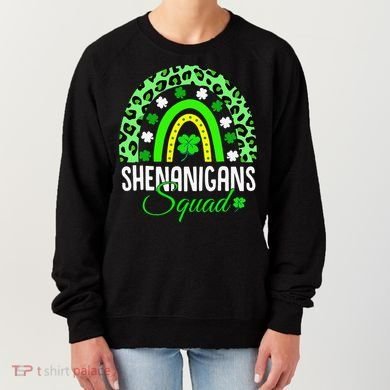 Shenanigans Squad Rainbow Leopard St Patricks Day  Women's Sweatshirt
