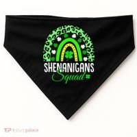 Shenanigans Squad Rainbow Leopard St Patricks Day  USA-Made Doggie Bandana thumb 0