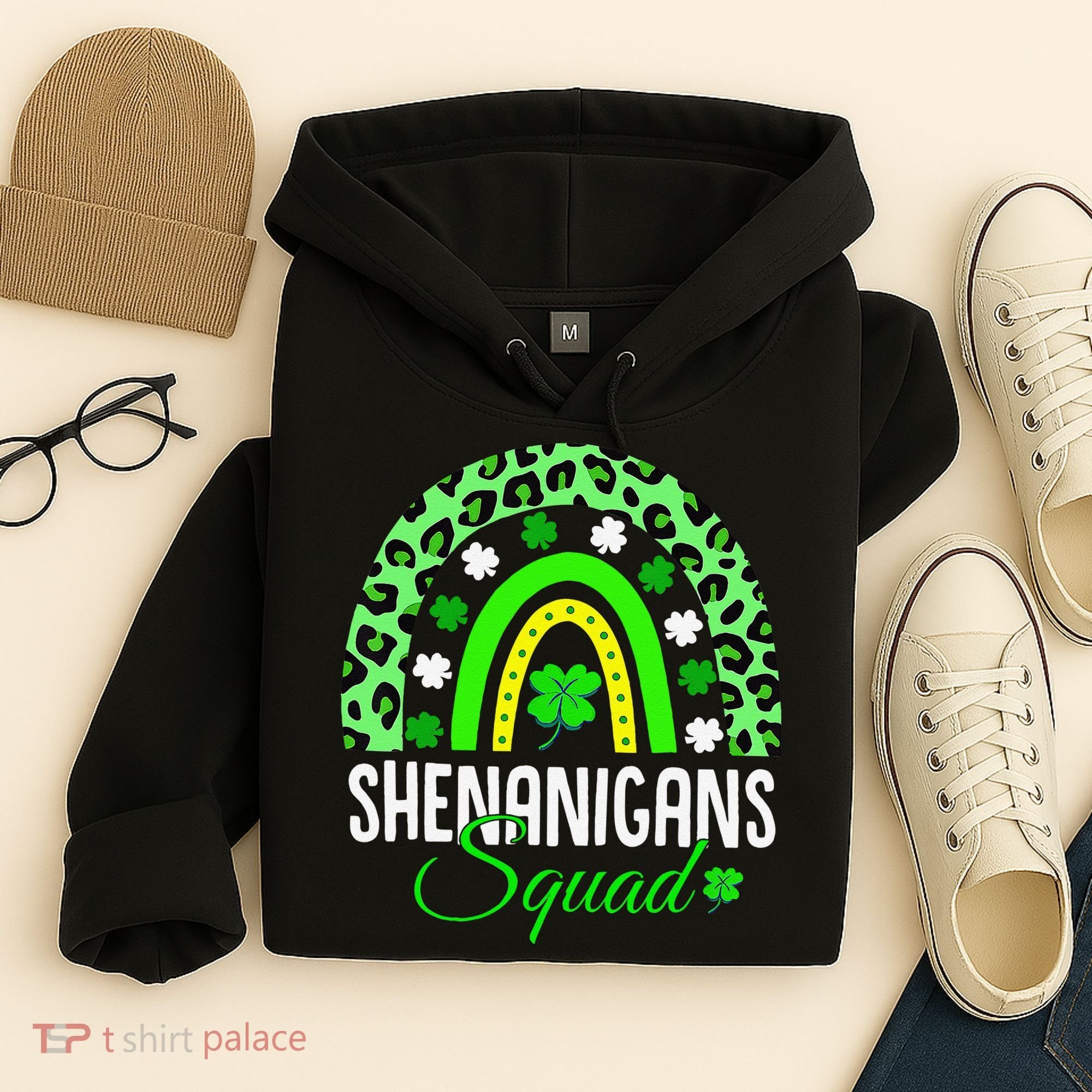 Shenanigans Squad Rainbow Leopard St Patricks Day  Hoodie