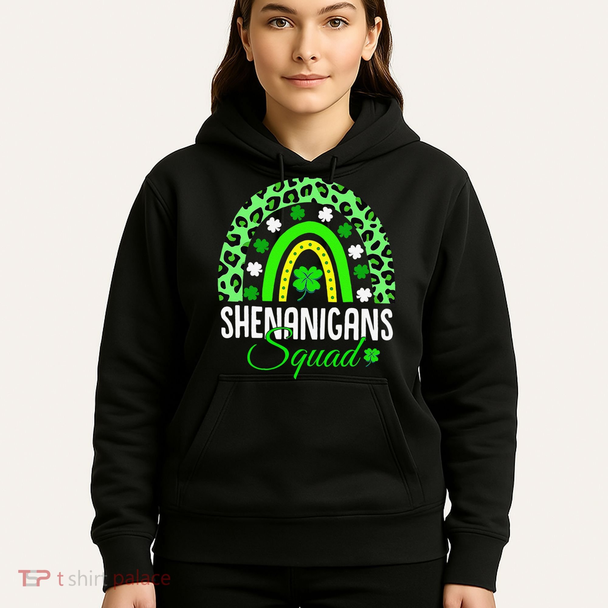 Shenanigans Squad Rainbow Leopard St Patricks Day  Hoodie
