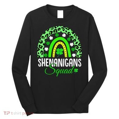 Shenanigans Squad Rainbow Leopard St Patricks Day  Long Sleeve Shirt