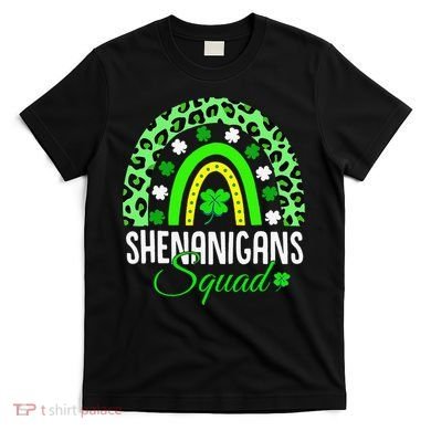 Shenanigans Squad Rainbow Leopard St Patricks Day  T-Shirt
